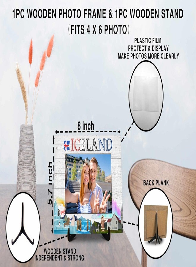 KFNER Iceland Picture Frame, Travel Photo Frame Gifts for Women Men Friends Couples Family, Iceland Souvenirs for Wedding Engaged Honeymoon, Vacation Picture Frames Favors -40 - Image 2